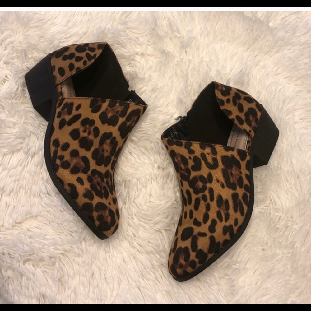 Leopard print booties